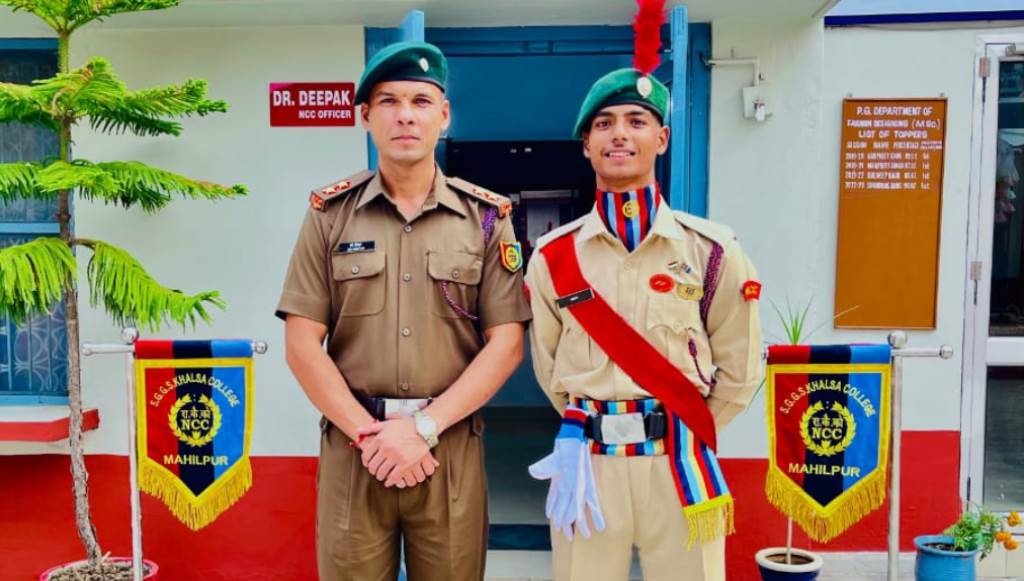 Khalsa College Mahilpur NCC Cadet Monu Selected for Indian Armys Para Regiment